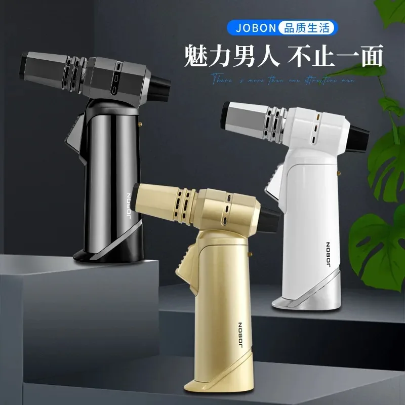 

JOBON Blue Flame Gun Lighter Adjustable Flame Locking Flame Function 360° Can Inverted To Use Multi-functional Use Scene
