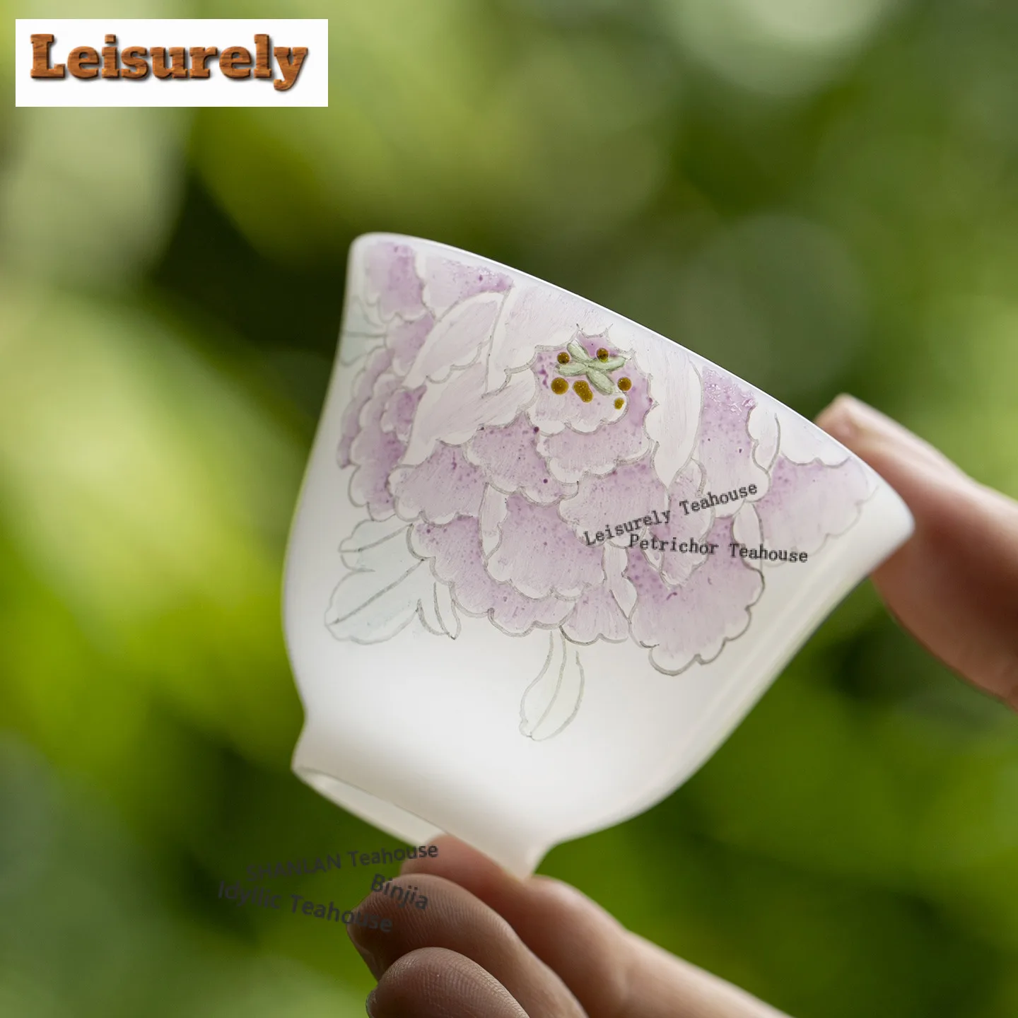 

50ml Hand-painted Peony Teacup Boutique Tea Bowl Cute Cup Tea-tasting Personal Cup Jianzhan Master Cups For Tea Supplies Craft