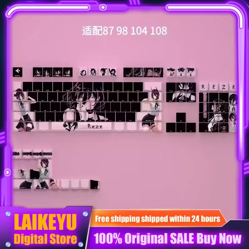

Chainsaw Man Lace Anime Keycap Cherry Profile PBT Custom Mechanical Keyboard Key Set Cute PC Gaming Keyboard Accessories Gift