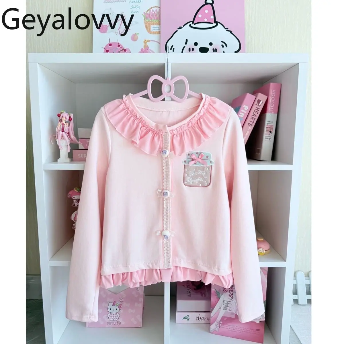 

Японский стиль: милый розовый кардиган для девушек, модная весенне-осенняя повседневная толстовка, свободная верхняя одежда для женщин