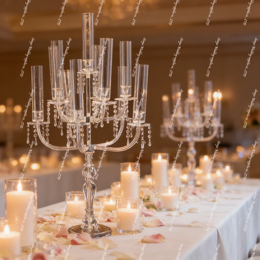 

8 шт. (105 см) Современный дизайн, прозрачные подсвечники для свадеб, мероприятий и вечеринок, портативные, для украшения стола