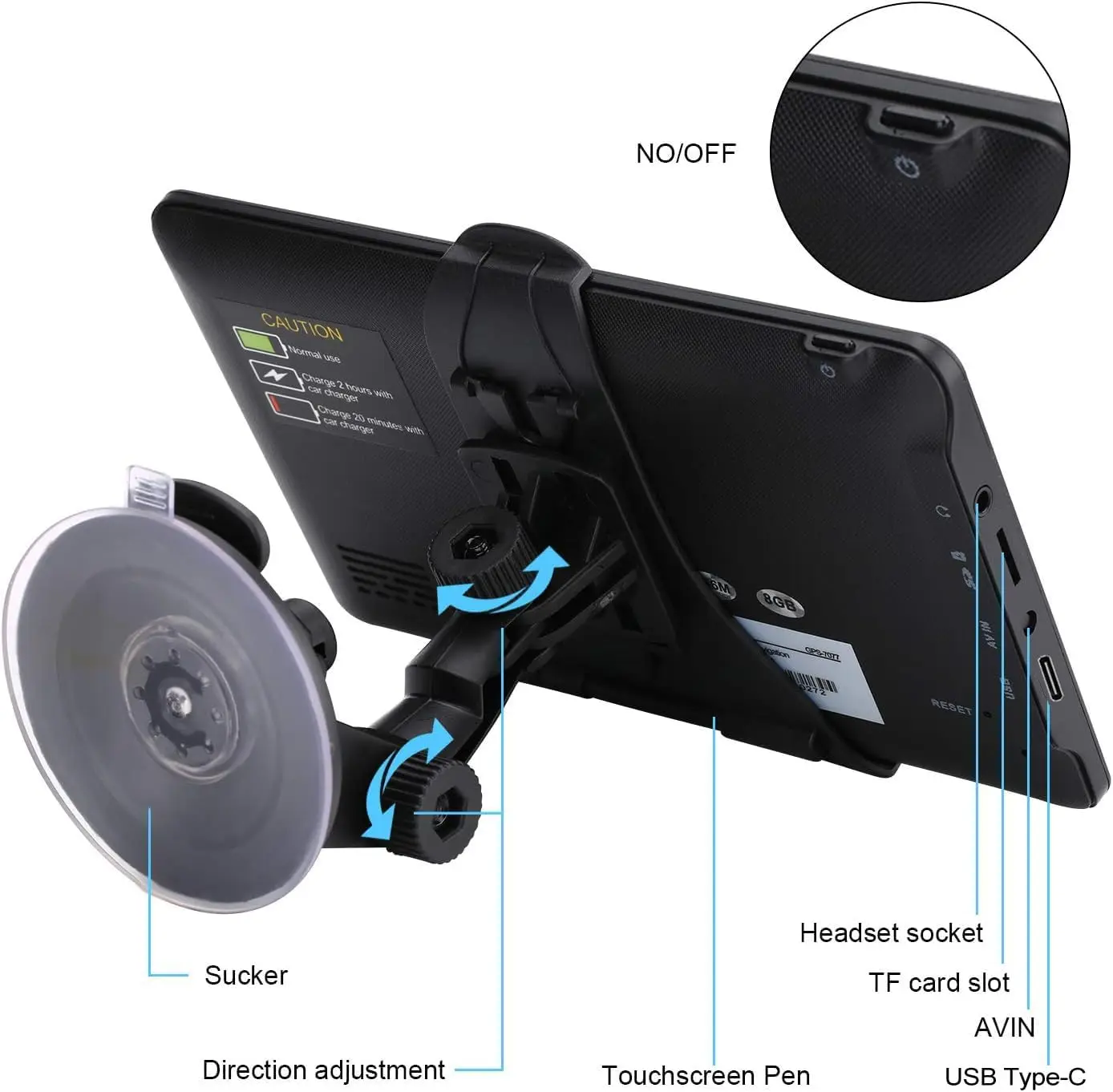 ملاح GPS للسيارة مقاس 7 بوصات مزود بخريطة 2025، والتوجيه الصوتي، وتحذير السرعة والضوء الأحمر، وتوجيه الشاحنة المخصص #3