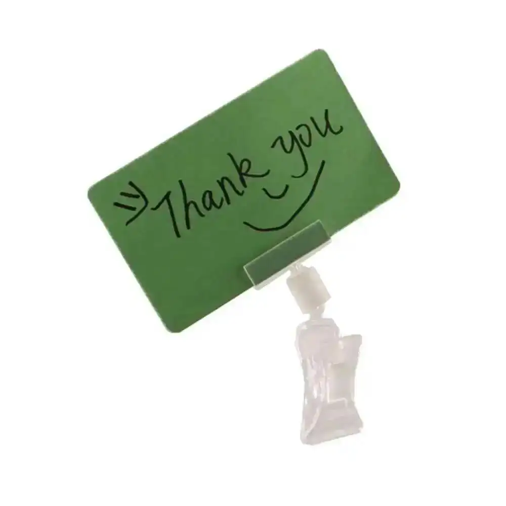 

20Pcs Supermarket Rotatable Price Tag Holder Clip With Small Clamp Short Mini Clip Tag Holders