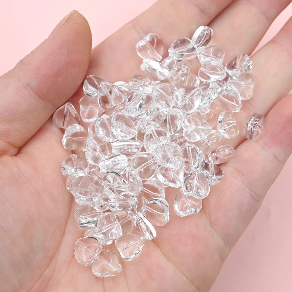 30/60/100pcs 8mm Clear Transparent Heart Shape Czech Lampwork Glass Crystal Beads for DIY Jewelry Making Necklace Bracelet Craft