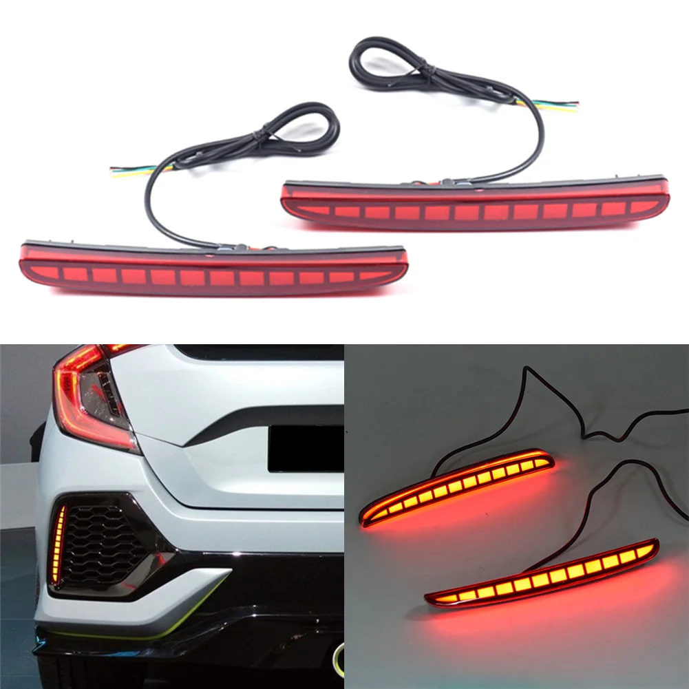 

Car Sequential Reflector LED Brake Light Rear Bumper Fog Lamp For Honda Civic Hatchback Type R 2017 2018 2019 2020