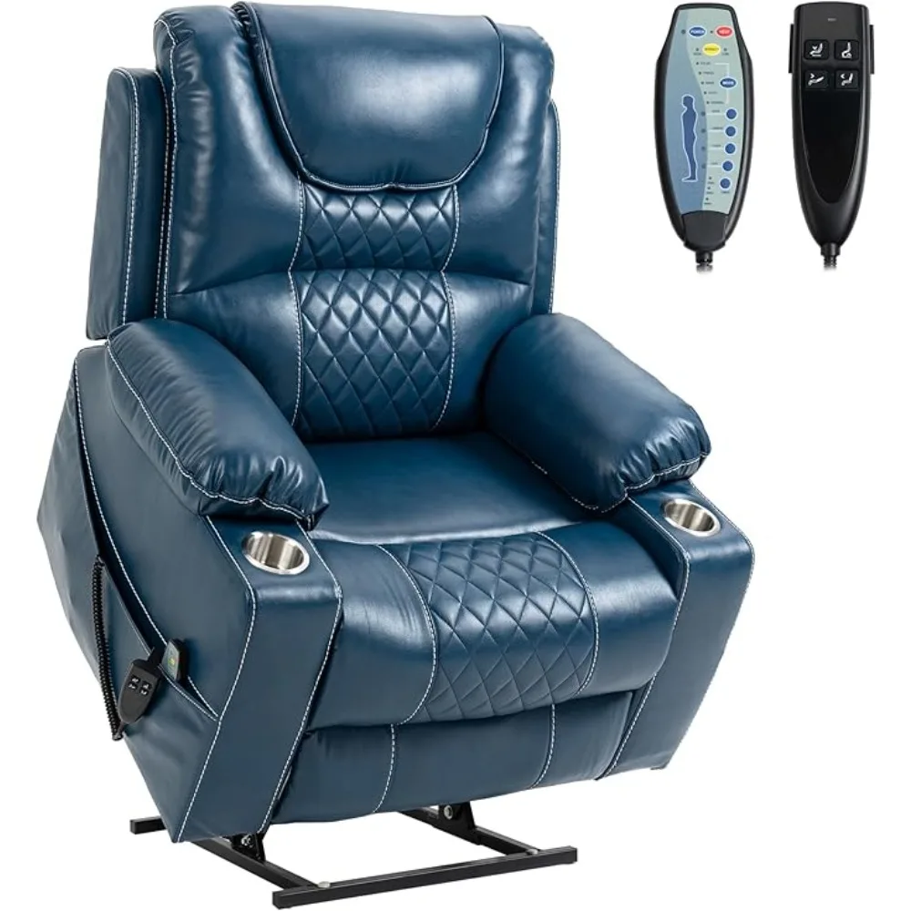 

Dual Motor Power Lift Recliner Chair for Adults,Massage Heating,Infinite Position,Cup Holders,Side Pockets,Living Room Chairs