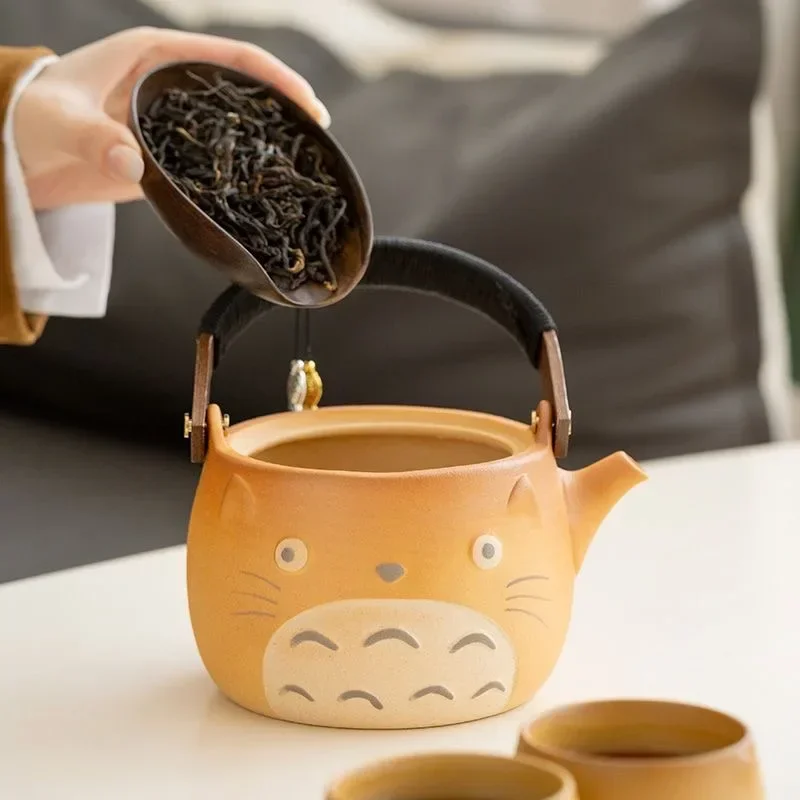 Cute Cartoon Teapot Ceramic Cooking Teapot Household Rough Pottery Teacup Kung Fu Tea Set