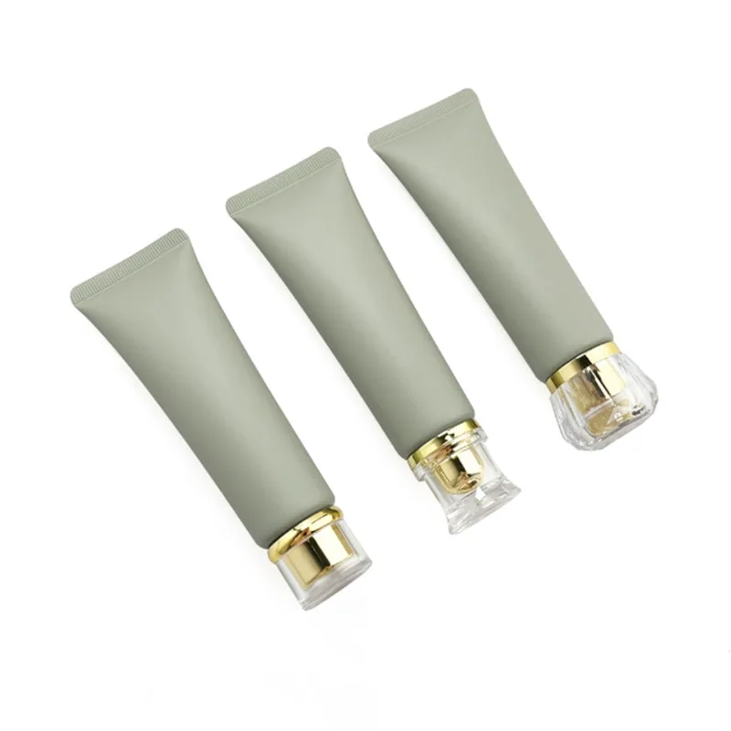 10/30개 50g/ml 화장품 소프트 튜브 반투명 녹색 크림/로션 병 클렌징 페이스/페이셜 크림 용기 리필 가능 튜브