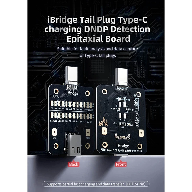 QIANLI Ibridge Tail Plug Detection Board For Phone Charging DNDP Detector Fault Analysis Data Capture Tool