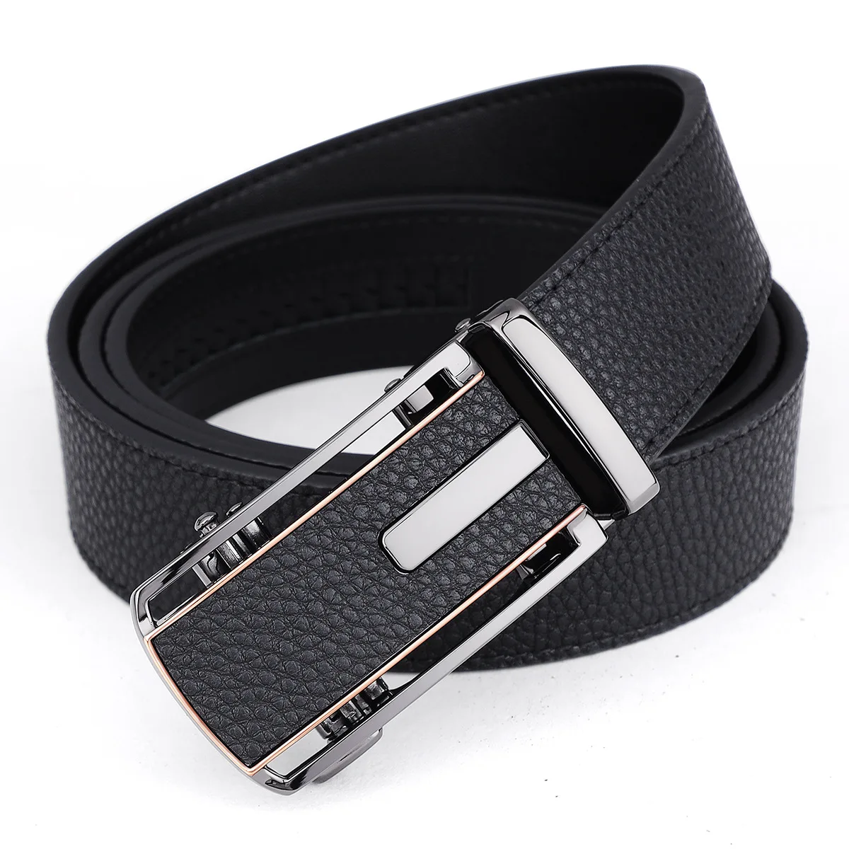 

Men's Leather Belts Fashion Automatic Buckle Cowskin Male Belts Luxury Designer Black Brown 3.5cm