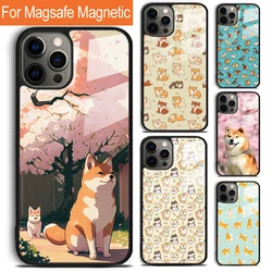 Funny Shiba Inu Phone Case For iPhone 17 Air 16 15 14 12 Pro Max Plus Magsafe Magnetic Wireless Charging Cover