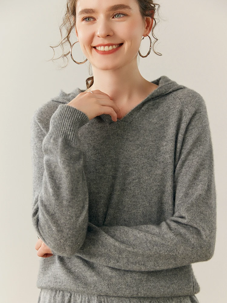 TLOML 新しい女性のパーカープルオーバー 100% カシミヤセーター高級デザインカジュアルカシミヤニットウェア秋冬高品質トップス