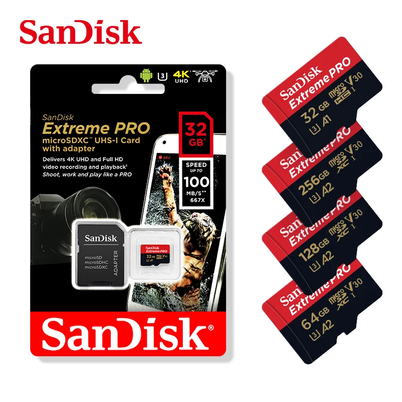 Imagem -02 - Sandisk-cartão de Memória Micro sd 64gb 128gb Classe 10 a2 u3 V30 tf Cartões Flash