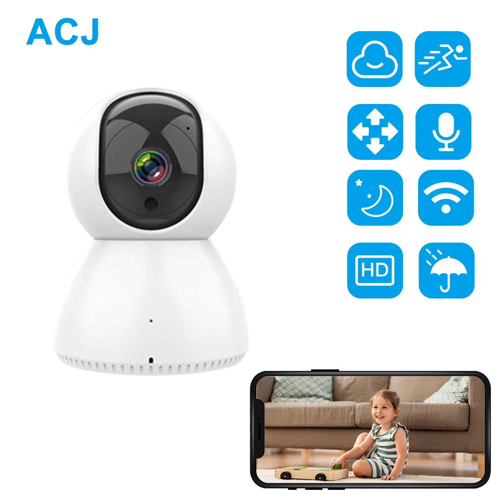 

Smart Camera 1080P 360 Angle WiFi Night Vision Webcam Video IP Camera Baby Security Monitor AI Auto Tracking for Smartlife APP