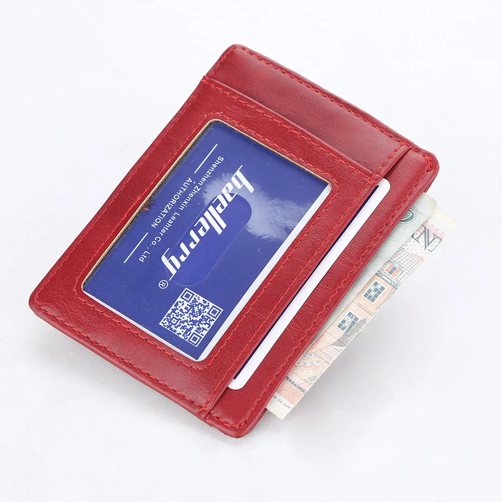 

Baellerry Blue Red Slim Card Wallets for Women Men PU Leather Credit Card Holder Wallet ID Case Purse Small Green Cardholder