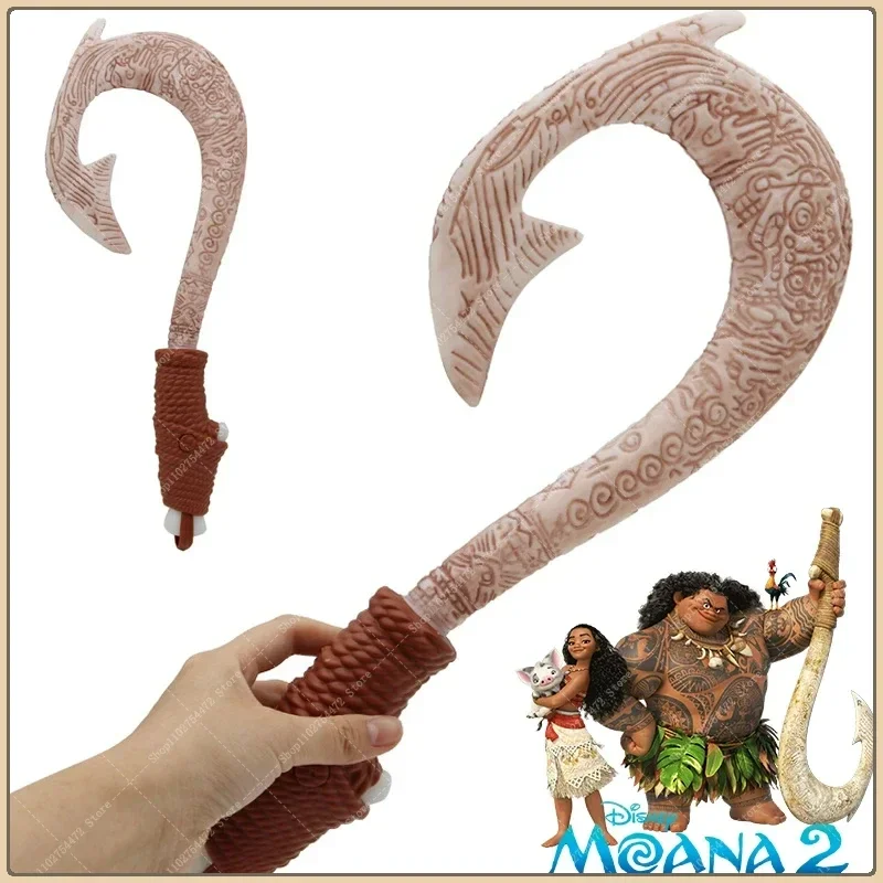 Disney Animation Moana 2 Maui's Weapon Fish Hook Creative Role Playing Flash Toy Heihei Chicken Figure Children's  Birthday Gift