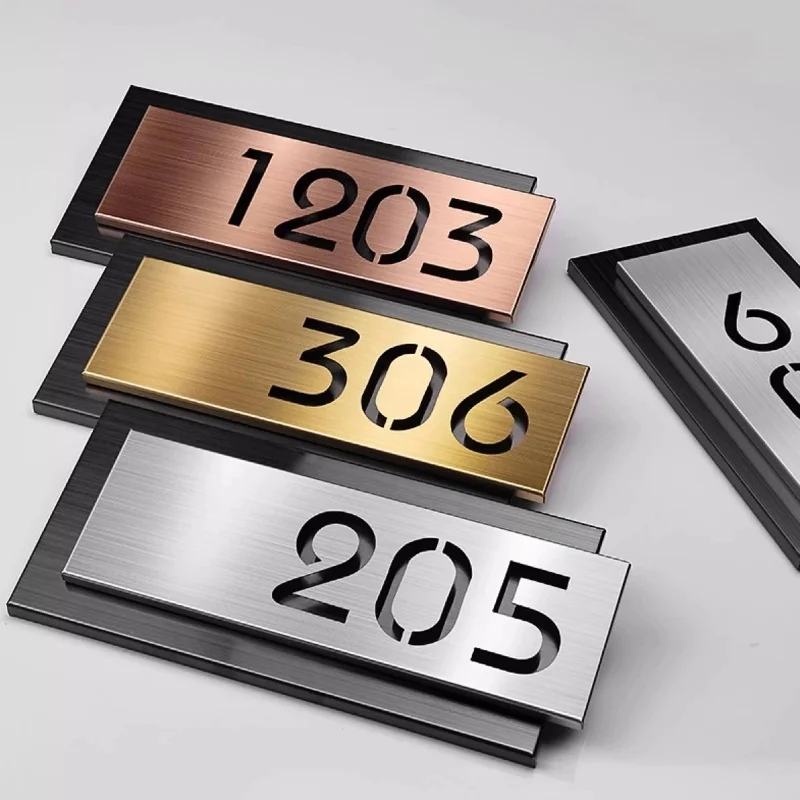 مخصص رقم المنزل الحديث تسجيل ثلاثية الأبعاد قطع الليزر لوحة الباب المعدني علامة الشارع رقم اللوحات مكتب الشقق فندق ديكور المنزل لوحة