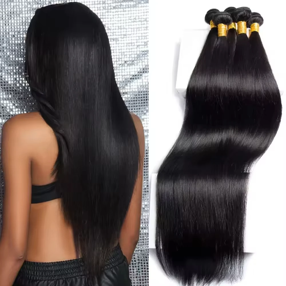 

14A Human Hair Bundles 28 30 32 34 Inch Straight Bundles Human Hair 100% Unprocessed Brazilian Virgin Hair 3/4/5 Bundles Deals