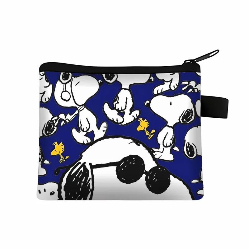 Snoopy Coin Purses Anime Polyester Wallets Fashion Kawaii Portable ID Card Holders Mini Key Storage Bags Kids Birthday Gift New