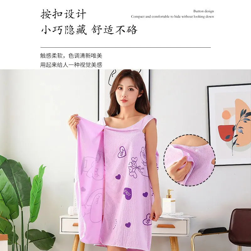 Women's Oversized Towel Dress - Cute Summer Lightweight Microfiber Bathrobe for Girls & Adults, Sleeveless Home Loungewear, Slee