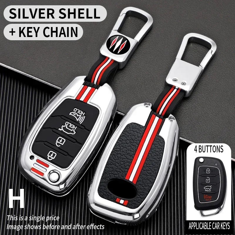 

for Hyundai Solaris Creta Ix25 Kona Tucson Sonata FE I40 Elantra Ix35 I20 Ix45 HB20 Accent Metal Car Key Cover Fob Case Shell