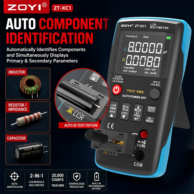 ZOYI XC1 New Gen LCR Multimeter Bridge Precise Voltage Resistance