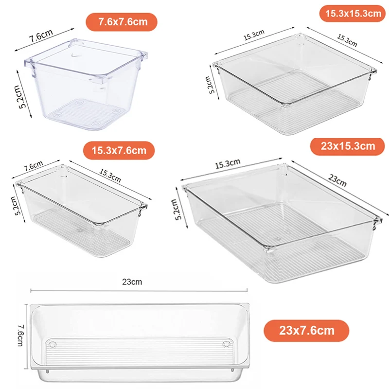 Clear Storage Organizer Boxes Drawer Storage Box Makeup Organizer Acrylic Box Storage Jewelry Box Transparent Plastic Box Case