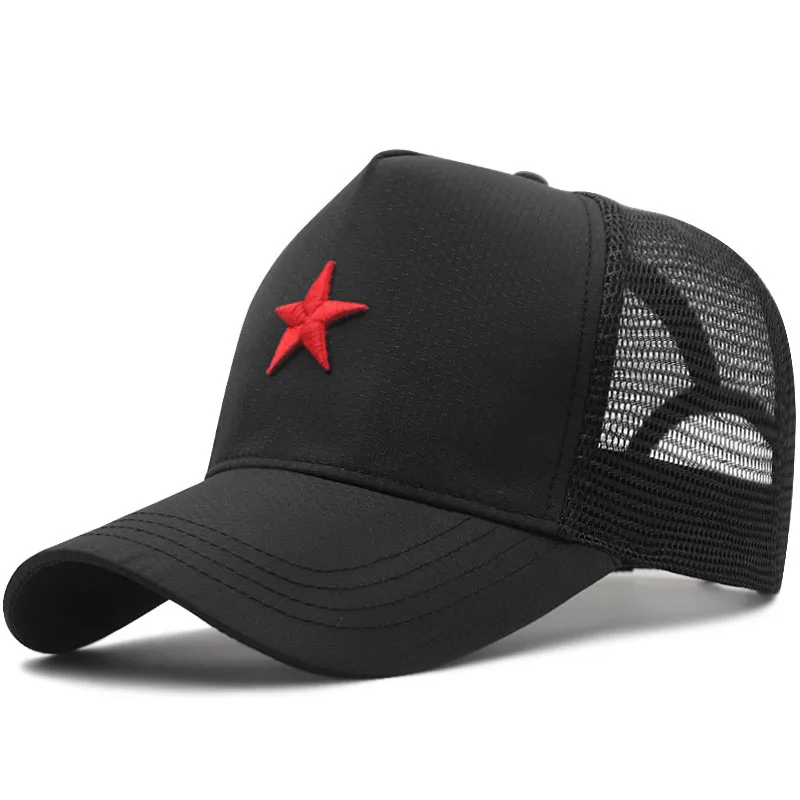 Big Head Men Women Mesh Baseball Caps Star Embroidery Trucker Hat Plus Size 57-60cm 61-65cm