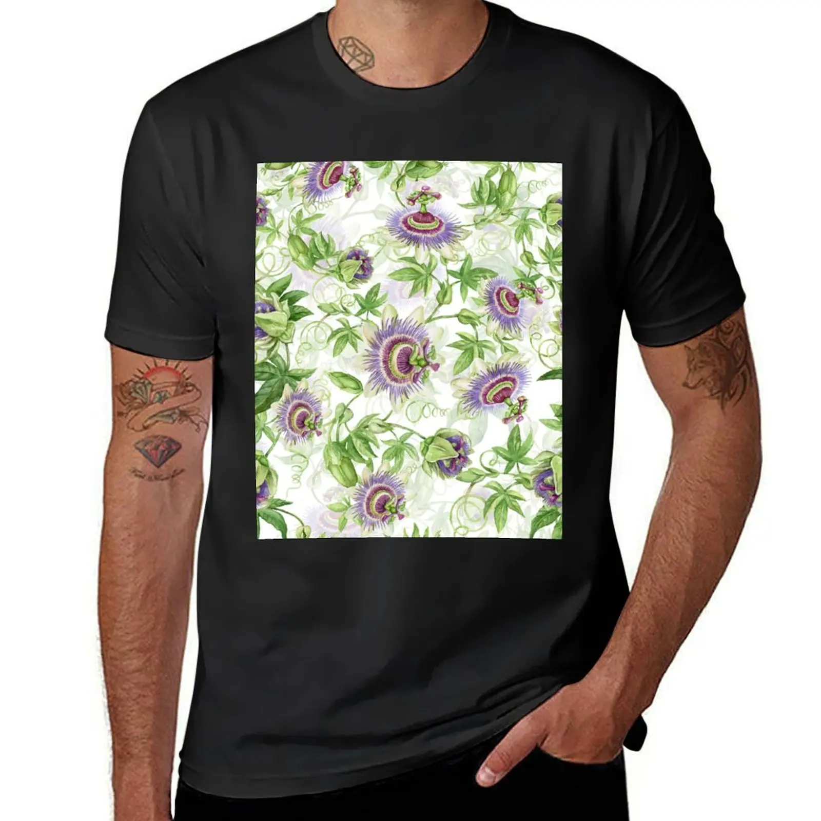 Passiflora Garden T-Shirt summer top new edition customs design your own t shirts for men pack