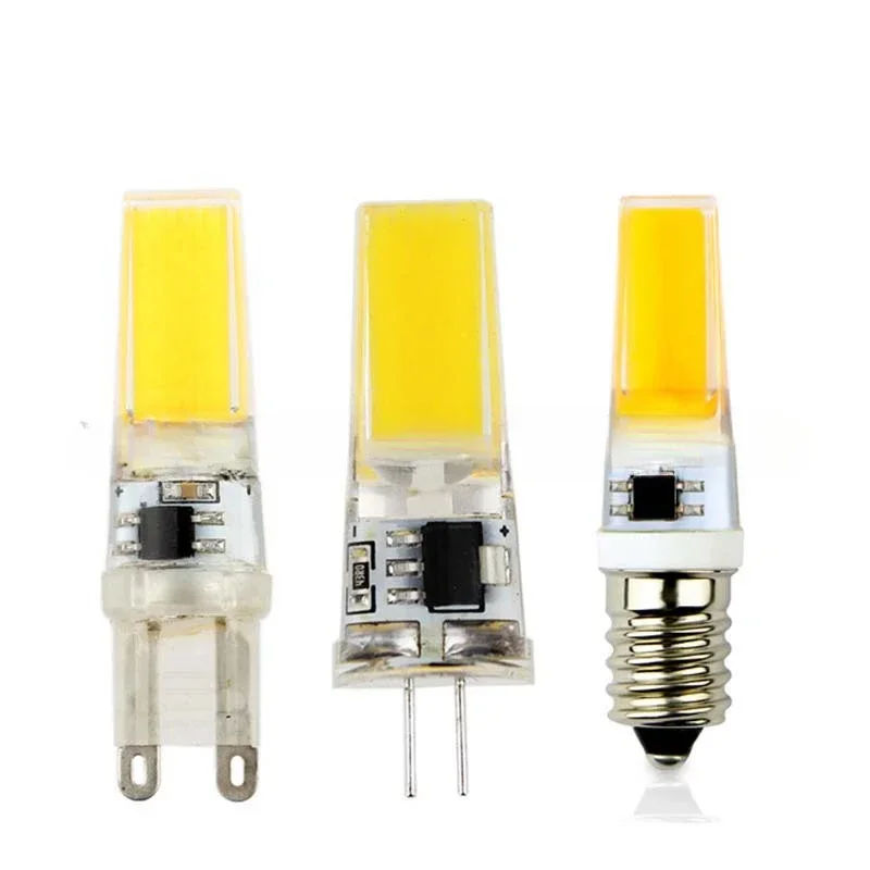 10Pcs/Lot E14 G4 G9 LED Bulb AC DC12V 220V 3W 6W COB Light Replace Halogen 30W 60W Ultra Bright Chandelier Lamps Cold Warm White