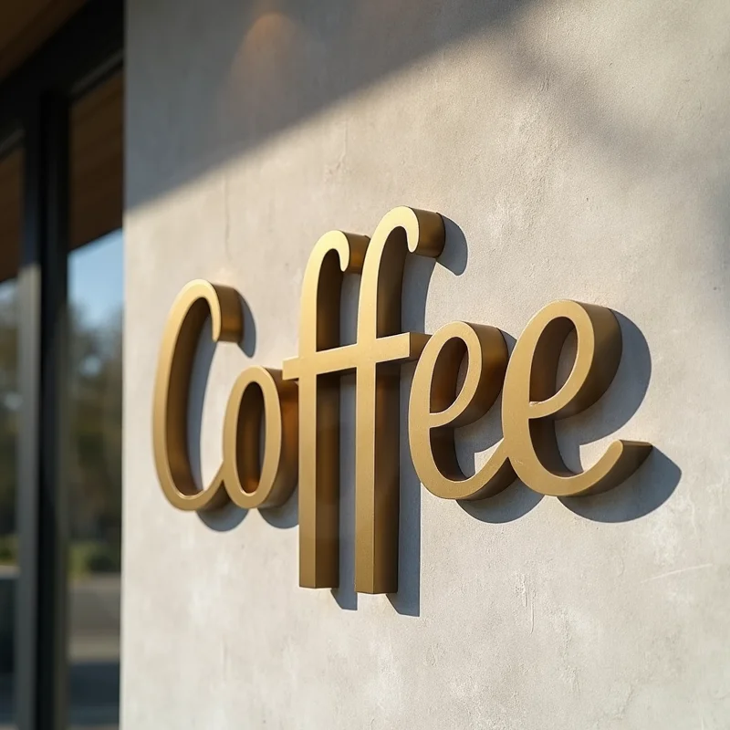 

Custom 3D Solid Metal Letters for Store Signage Outdoor Durable Business Sign Perfect for Office Cafe Shop