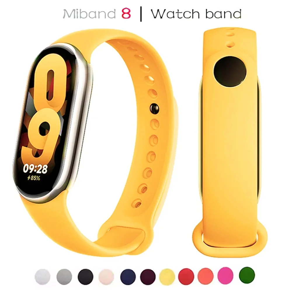 Silicone Strap For Xiaomi Mi band 8-8 NFC Belt Replacement miband8 Sport Bracelet smart band 9 waterproof Watchbands Accessories