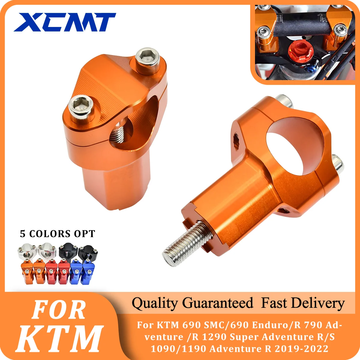 

CNC Handlebar Riser Clamp For KTM 690 SMC/690 Enduro/R 790 Adventure /R 1290 Super Adventure R/S 1090/1190 Adventure R 2019-2022