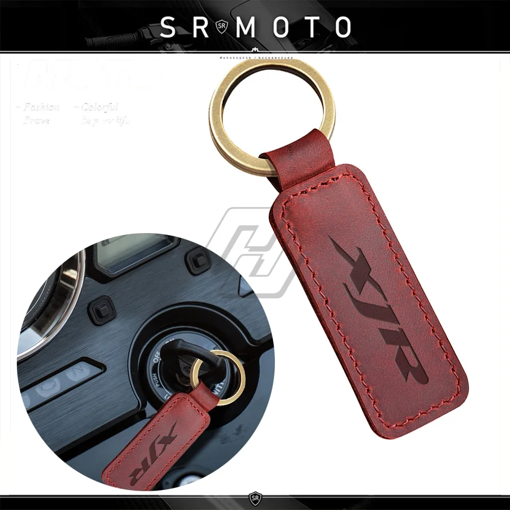 Motorcycle Cowhide Keychain Key Ring Fit for Yamaha XJR400 XJR1300 XJR 400 1300