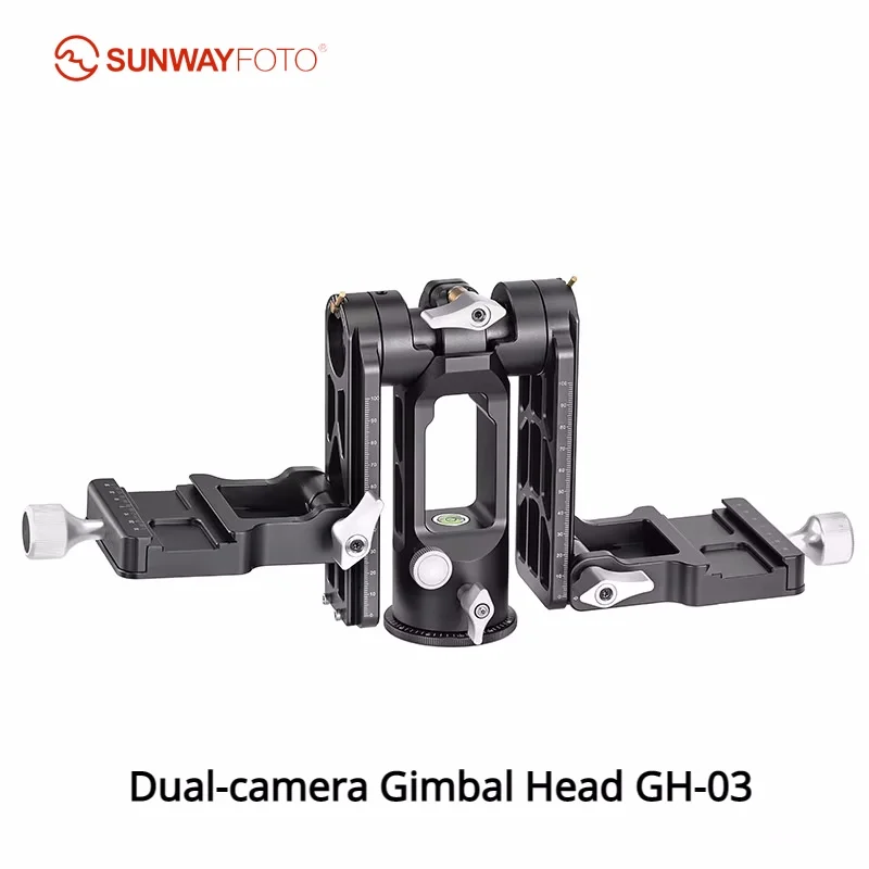 

SUNWAYFOTO Двойная камера Gimbal Head QR Plate Camera Алюминий для тяжелых телеобъективов Камера GH-03