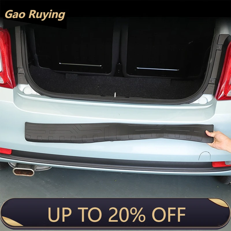 

Gao Ruying For Fiat 500 2016-2024 TPE Black Car Rear Bumper Anti-scratch Plate Cover Trim Stickers Car Accessories