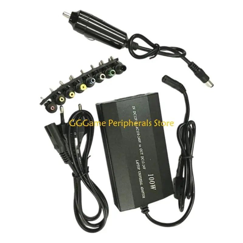 U55B Универсальное зарядное устройство для ноутбуков мощностью 100 Вт для автомобиля и дома с регулируемым напряжением