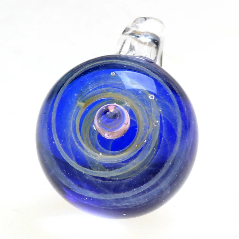 새로운 Lampwork 비즈 1PCS 직경 21MM 라운드 환상적인 별이 빛나는 은하계 모양 손으로 만든 유리 펜던트 DIY 쥬얼리 만들기