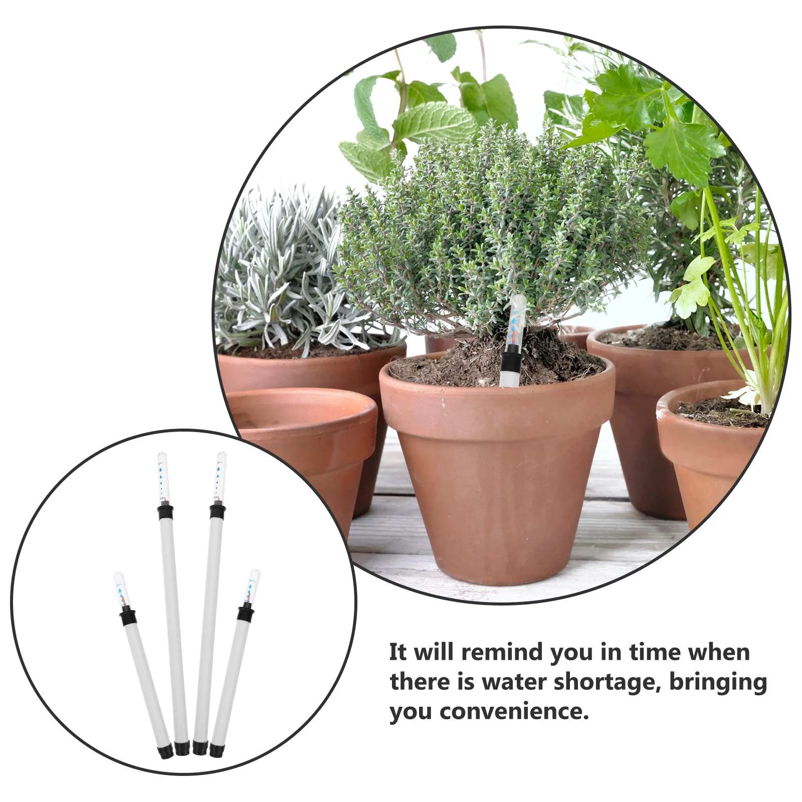 4 Pcs Water Shortage Reminder Meter Level Gauges Scale Indicator Plant Moisture House Plants Indoor