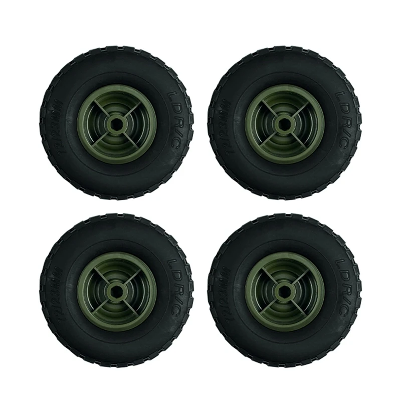 Neumático de rueda de 4 piezas para LDRC LD-P06 LD P06 Unimog 1/12 RC, accesorios de repuesto para coche y camión, color verde