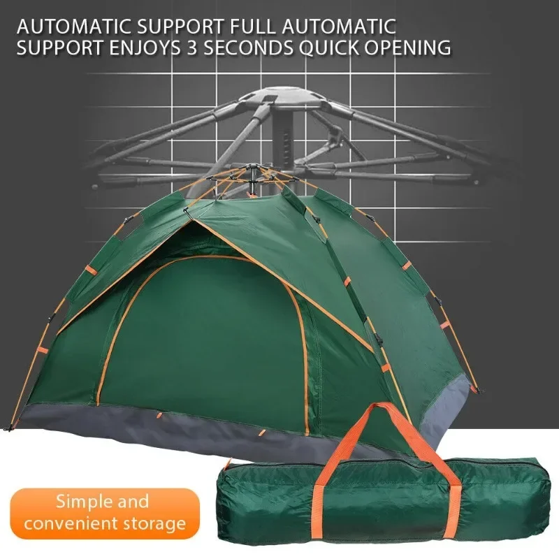 2-4 Family Large Tent Automatic Instant Double Layer Pop Up ThickeningTent Waterproof Outdoor Camping Instant Setup Tents