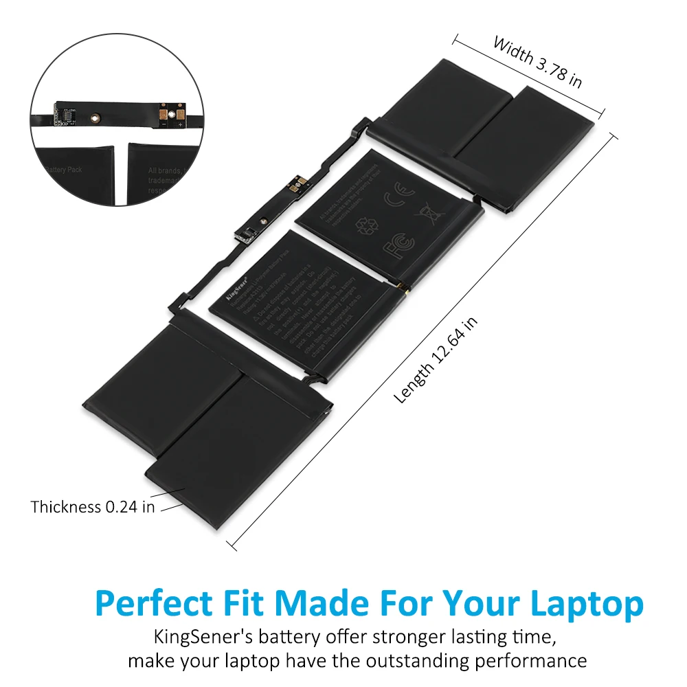 Batteria per Laptop KingSener A2113 99,8wh per Apple MacBook Pro Retina 16 ''A2141 2019 EMC 3347 BTO/CTO mvj2xx/A MVVK2xx/A MVVL2xx