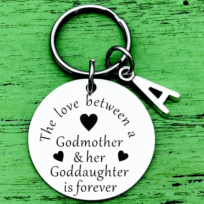 Godmother and Goddaughter Dog Tag Keychain Jewelry Key Chain Pendant Keyring