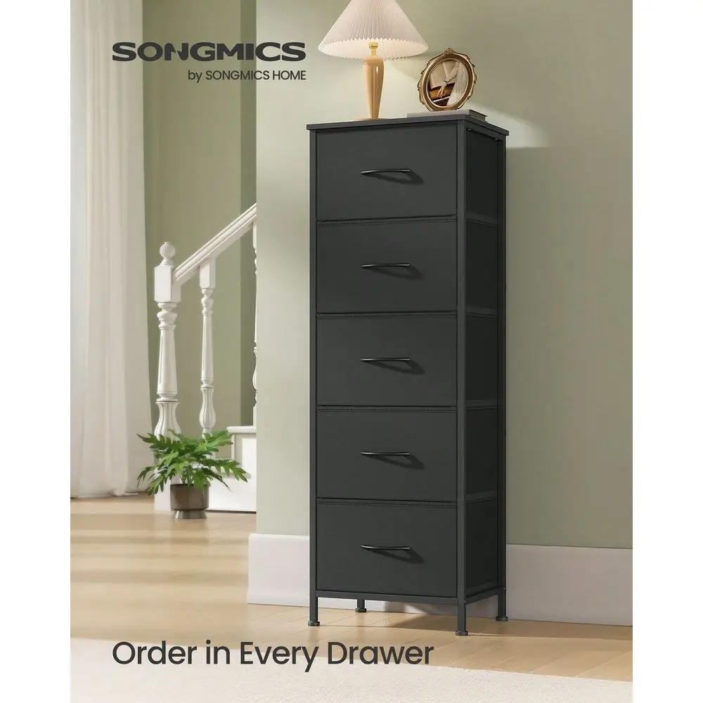 

5 Drawer Dresser For Bedroom, Fabric Chest Of Drawers, Closet Organizers And Clothing Storage Cabinet