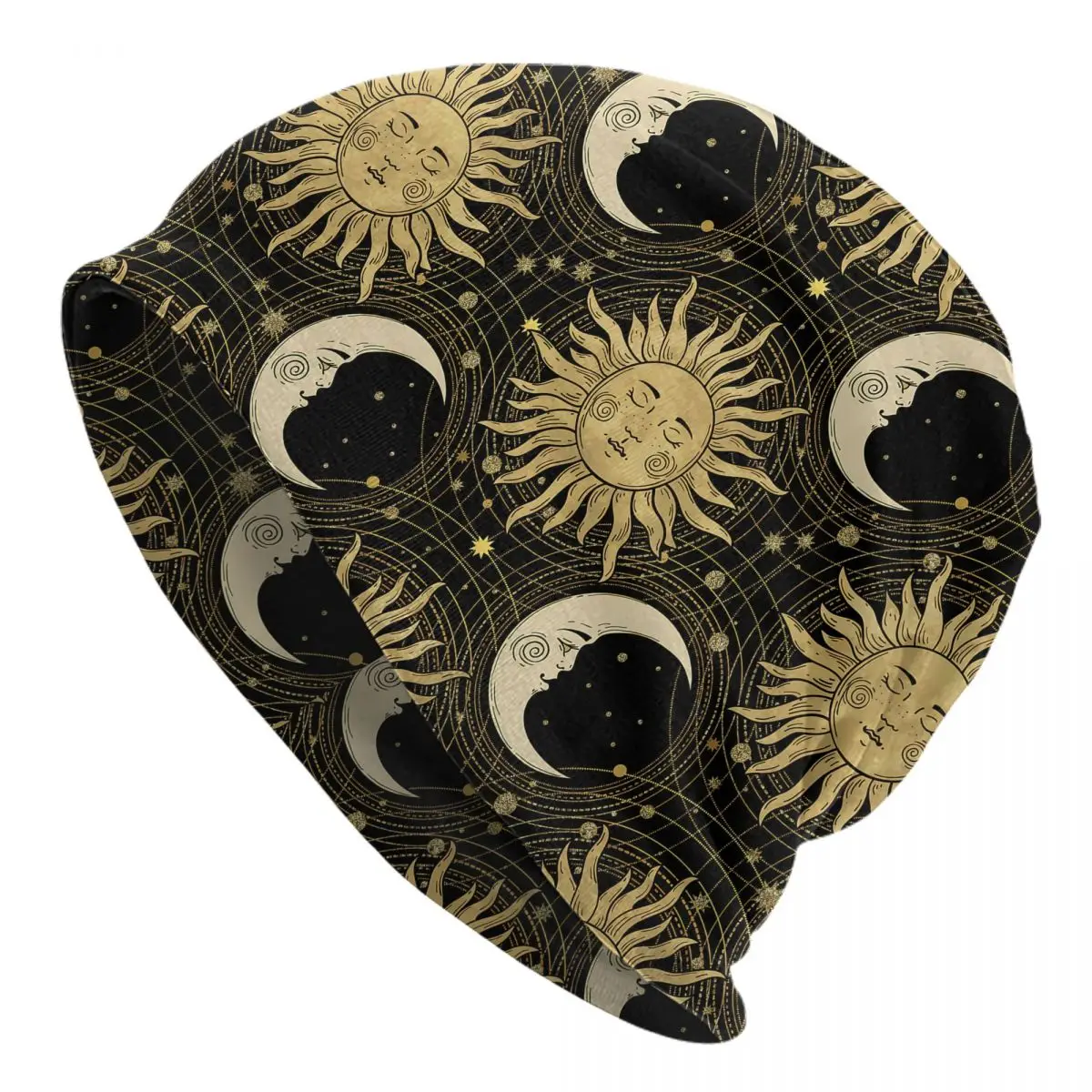 The Sun The Moon And The Stars Thin Skullies Beanies Autumn Spring Caps For Men Witch Ski Caps Bonnet Hats