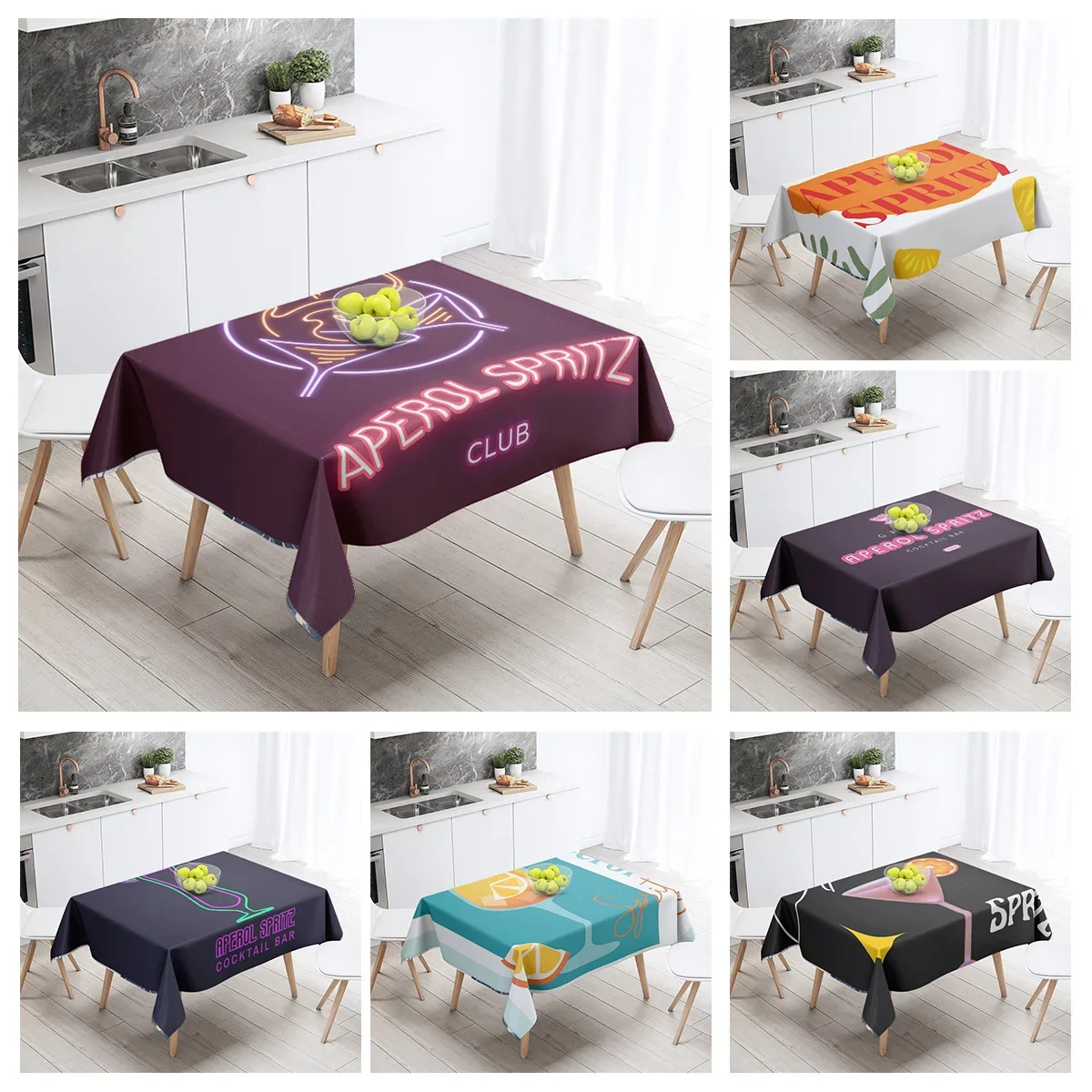 New Abstract Tea Tablecloth Waterproof and Oil-proof Dining Tablecloth Nordic Wind Bar Tablecloth Home Decoration