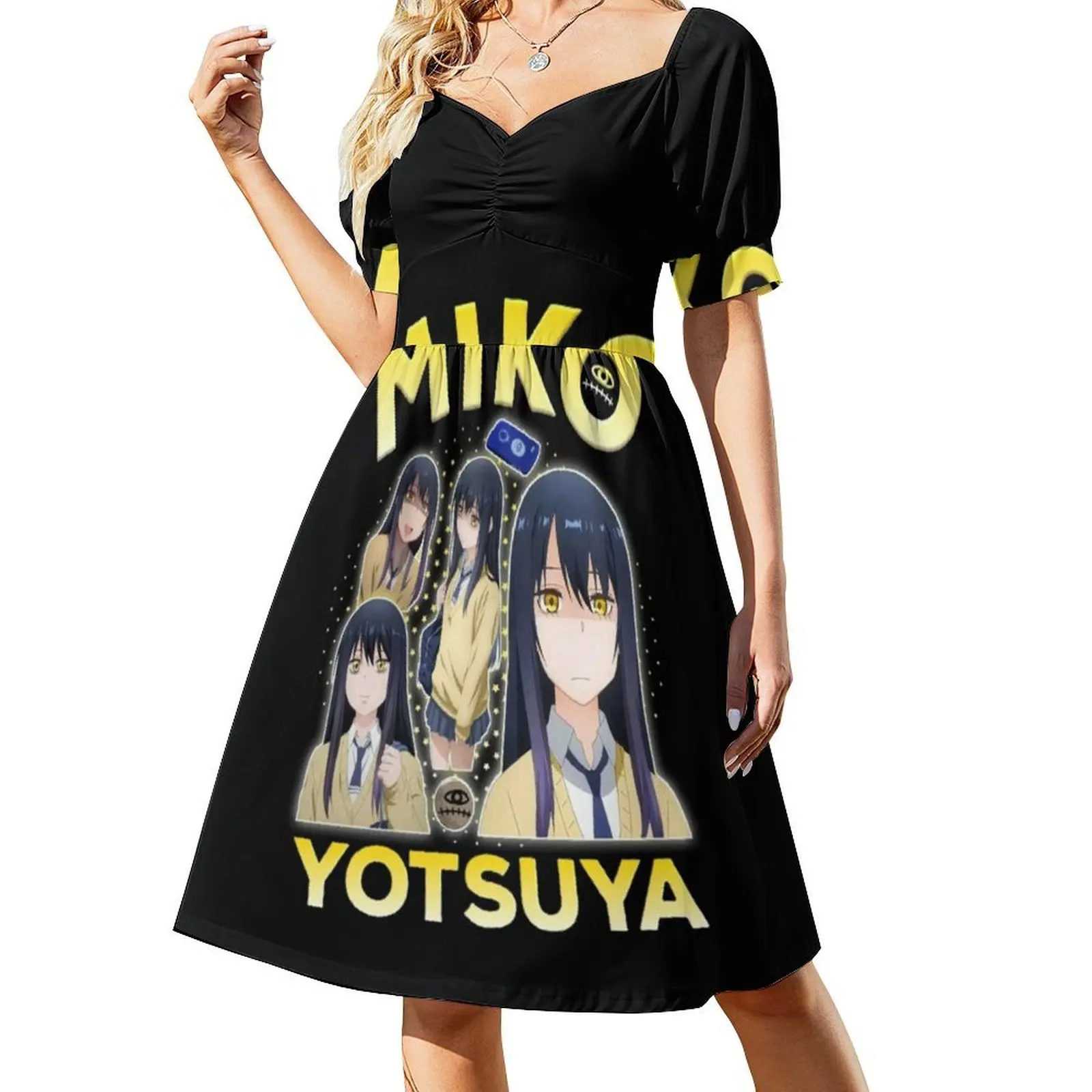 Mieruko Chan-Miko Yotsuya فستان بفتحة عنق على شكل قلب فستان أنيق للحفلات الصيفية للنساء أنيمي Mieruko Chan Manga Mieruko Chan #2