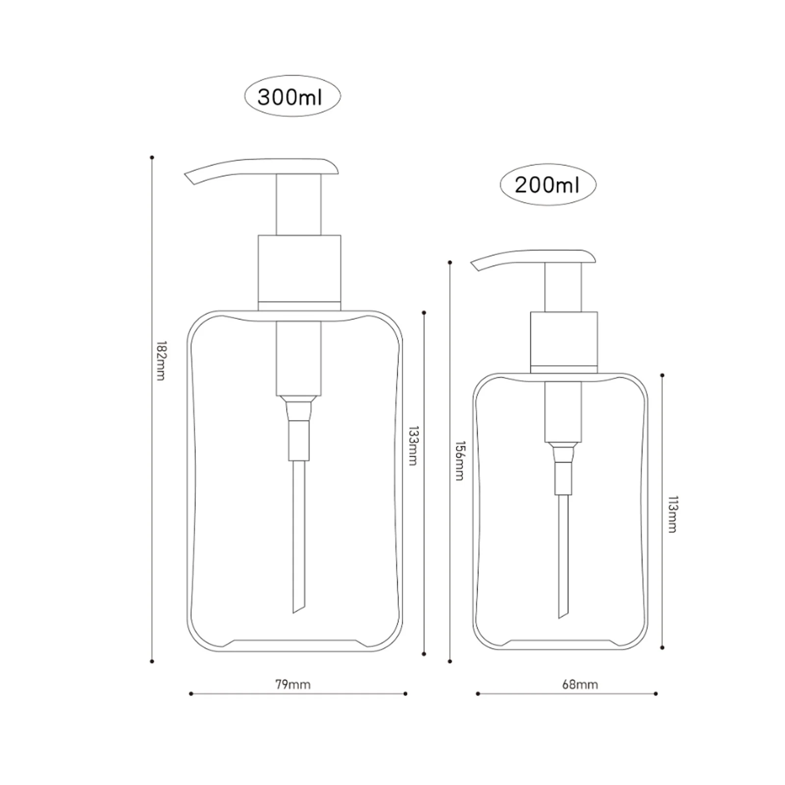 200ml 300ml transparente Shampoo-Dusch gel flaschen leere Flasche mit Pump Bad Shampoo Conditioner Körper wasch spender