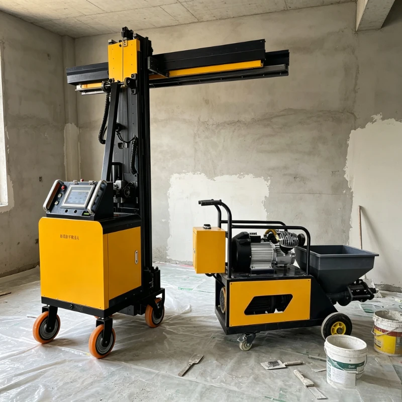 Construction Site Plastering Machine for Indoor Walls Cement Mortar Spraying Mixer Wall Plastering Spray Plaster Machines