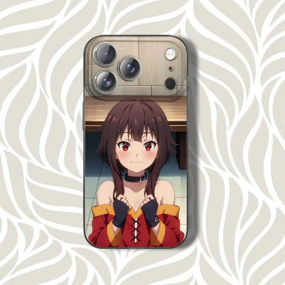 حافظة هاتف KonoSuba MagicianS MeguminS لهاتف iPhone 16,14,11,17,13,15,12,Air,Plus,Pro,Max,E,Mini Gray Frosted for MagSafe Magnetic